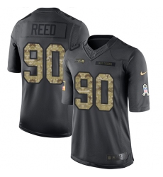 Youth Nike Seattle Seahawks #90 Jarran Reed Limited Black 2016 Salute to Service NFL Jersey