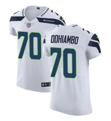 Men's Nike Seattle Seahawks #70 Rees Odhiambo White Vapor Untouchable Elite Player NFL Jersey