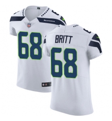 Men's Nike Seattle Seahawks #68 Justin Britt White Vapor Untouchable Elite Player NFL Jersey