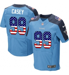 Men's Nike Tennessee Titans #99 Jurrell Casey Elite Light Blue Home USA Flag Fashion NFL Jersey