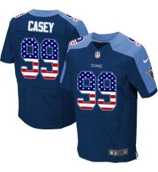 Men's Nike Tennessee Titans #99 Jurrell Casey Elite Navy Blue Alternate USA Flag Fashion NFL Jersey