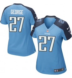 Women's Nike Tennessee Titans #27 Eddie George Game Light Blue Team Color NFL Jersey