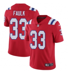 Youth Nike New England Patriots #33 Kevin Faulk Red Alternate Vapor Untouchable Limited Player NFL Jersey
