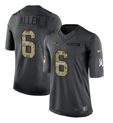 Youth Nike New England Patriots #6 Ryan Allen Limited Black 2016 Salute to Service NFL Jersey