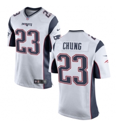Men's Nike New England Patriots #23 Patrick Chung Game White NFL Jersey