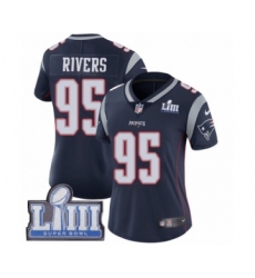 Women's Nike New England Patriots #95 Derek Rivers Navy Blue Team Color Vapor Untouchable Limited Player Super Bowl LIII Bound NFL Jersey