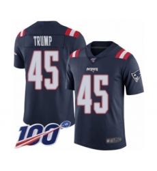 Men's New England Patriots #45 Donald Trump Limited Navy Blue Rush Vapor Untouchable 100th Season Football Jersey