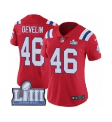 Women's Nike New England Patriots #46 James Develin Red Alternate Vapor Untouchable Limited Player Super Bowl LIII Bound NFL Jersey