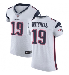 Men's Nike New England Patriots #19 Malcolm Mitchell White Vapor Untouchable Elite Player NFL Jersey