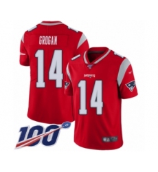 Youth New England Patriots #14 Steve Grogan Limited Red Inverted Legend 100th Season Football Jersey