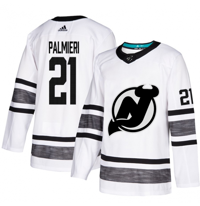 Men's Adidas New Jersey Devils #21 Kyle Palmieri White 2019 All-Star Game Parley Authentic Stitched NHL Jersey