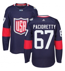 Men's Adidas Team USA #67 Max Pacioretty Premier Navy Blue Away 2016 World Cup Ice Hockey Jersey