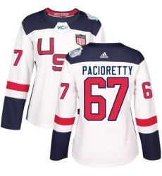 Women's Adidas Team USA #67 Max Pacioretty Authentic White Home 2016 World Cup Hockey Jersey