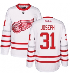 Men's Reebok Detroit Red Wings #31 Curtis Joseph Premier White 2017 Centennial Classic NHL Jersey