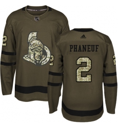 Youth Adidas Ottawa Senators #2 Dion Phaneuf Premier Green Salute to Service NHL Jersey
