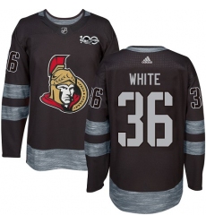 Men's Adidas Ottawa Senators #36 Colin White Black 1917-2017 100th Anniversary Stitched NHL Jersey