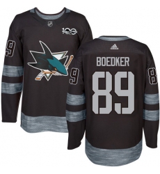 Men's Adidas San Jose Sharks #89 Mikkel Boedker Premier Black 1917-2017 100th Anniversary NHL Jersey