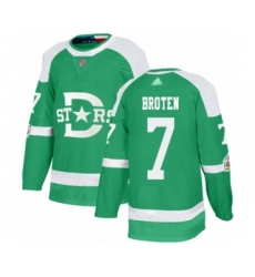 Men's Dallas Stars #7 Neal Broten Authentic Green 2020 Winter Classic Hockey Jersey