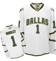 Men's Reebok Dallas Stars #1 Gump Worsley Premier White Third NHL Jersey