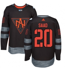 Men's Adidas Team North America #20 Brandon Saad Authentic Black Away 2016 World Cup of Hockey Jersey