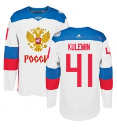 Men's Adidas Team Russia #41 Nikolay Kulemin Premier White Home 2016 World Cup of Hockey Jersey