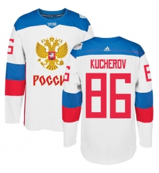 Men's Adidas Team Russia #86 Nikita Kucherov Authentic White Home 2016 World Cup of Hockey Jersey