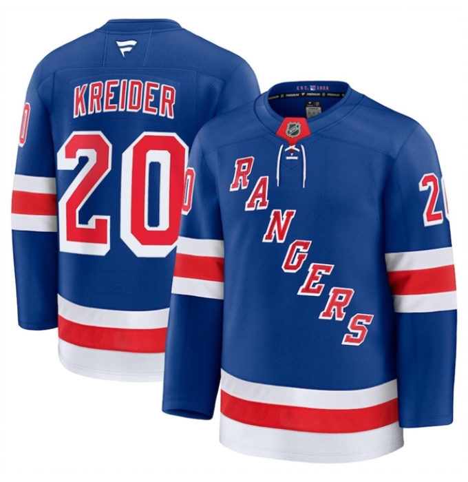 Men's New York Rangers #20 Chris Kreider Royal 2024-25 Home Stitched Jersey