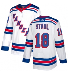 Men's Reebok New York Rangers #18 Marc Staal Authentic White Away NHL Jersey