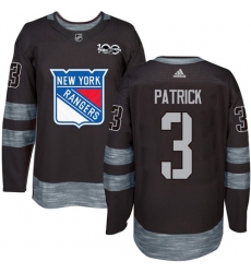 Men's Adidas New York Rangers #3 James Patrick Premier Black 1917-2017 100th Anniversary NHL Jersey