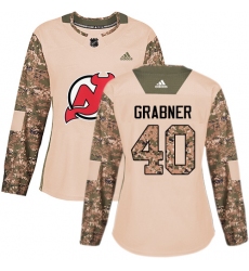 Women's Adidas New Jersey Devils #40 Michael Grabner Authentic Camo Veterans Day Practice NHL Jersey