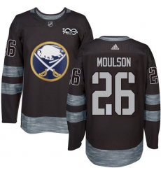 Men's Adidas Buffalo Sabres #26 Matt Moulson Premier Black 1917-2017 100th Anniversary NHL Jersey