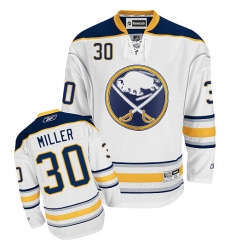Men's Reebok Buffalo Sabres #30 Ryan Miller Authentic White Away NHL Jersey