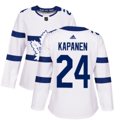 Women's Adidas Toronto Maple Leafs #24 Kasperi Kapanen Authentic White 2018 Stadium Series NHL Jersey