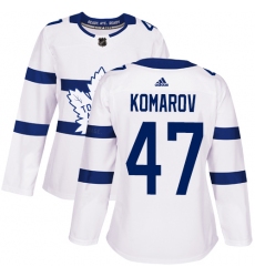 Women's Adidas Toronto Maple Leafs #47 Leo Komarov Authentic White 2018 Stadium Series NHL Jersey