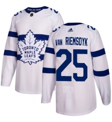 Youth Adidas Toronto Maple Leafs #25 James Van Riemsdyk Authentic White 2018 Stadium Series NHL Jersey