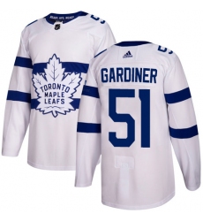 Youth Adidas Toronto Maple Leafs #51 Jake Gardiner Authentic White 2018 Stadium Series NHL Jersey