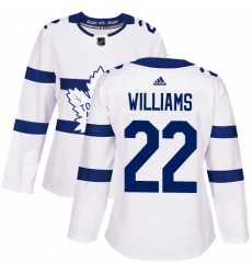 Women's Adidas Toronto Maple Leafs #22 Tiger Williams Authentic White 2018 Stadium Series NHL Jersey