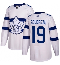 Men's Adidas Toronto Maple Leafs #19 Bruce Boudreau Authentic White 2018 Stadium Series NHL Jersey