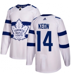 Men's Adidas Toronto Maple Leafs #14 Dave Keon Authentic White 2018 Stadium Series NHL Jersey