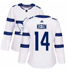 Women's Adidas Toronto Maple Leafs #14 Dave Keon Authentic White 2018 Stadium Series NHL Jersey