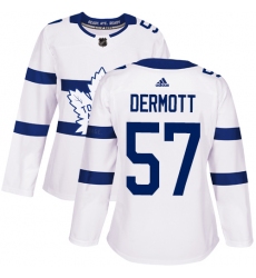 Women's Adidas Toronto Maple Leafs #57 Travis Dermott Authentic White 2018 Stadium Series NHL Jersey