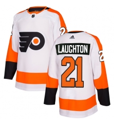 Men's Adidas Philadelphia Flyers #21 Scott Laughton Authentic White Away NHL Jersey