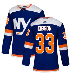 Men's Adidas New York Islanders #33 Christopher Gibson Premier Blue Alternate NHL Jersey