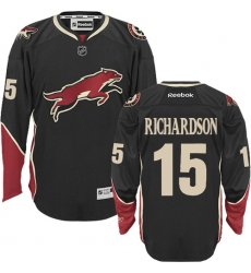 Youth Reebok Arizona Coyotes #15 Brad Richardson Authentic Black Third NHL Jersey