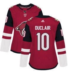 Women's Adidas Arizona Coyotes #10 Anthony Duclair Authentic Burgundy Red Home NHL Jersey