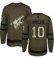 Youth Adidas Arizona Coyotes #10 Anthony Duclair Authentic Green Salute to Service NHL Jersey