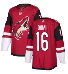 Youth Adidas Arizona Coyotes #16 Max Domi Authentic Burgundy Red Home NHL Jersey