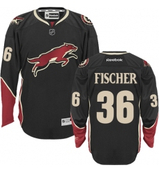 Women's Reebok Arizona Coyotes #36 Christian Fischer Authentic Black Third NHL Jersey