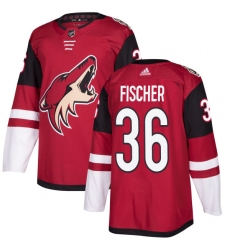 Youth Adidas Arizona Coyotes #36 Christian Fischer Authentic Burgundy Red Home NHL Jersey