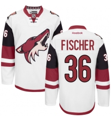 Youth Reebok Arizona Coyotes #36 Christian Fischer Authentic White Away NHL Jersey